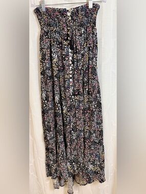 Rachel Zoe 💫Black Floral Printed Smocked Maxi Skirt | Boho 🍃| Medium